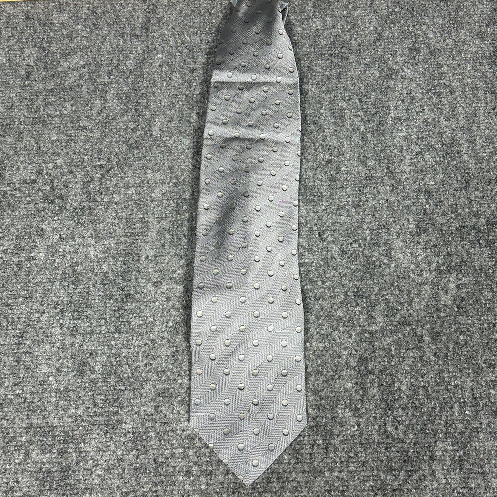 Giorgio Armani Cravatte Gray Silk Tie Polka Dot Italy Luxury Designer 100% Silk